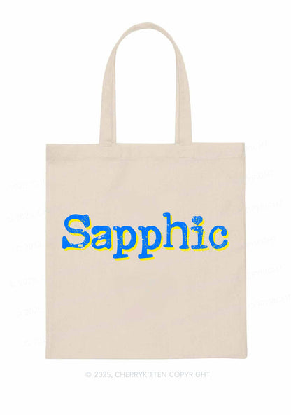 Sapphic Pride Y2K Canvas Tote Bag Cherrykitten