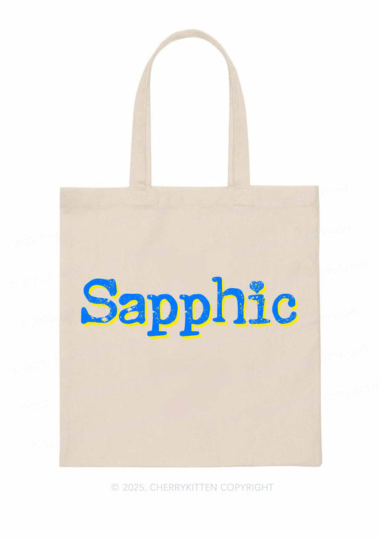 Sapphic Pride Y2K Canvas Tote Bag Cherrykitten