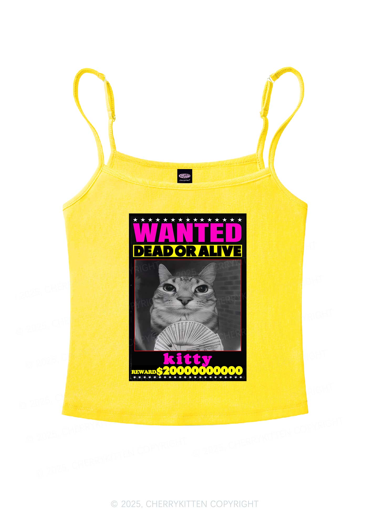 Custom Wanted Kitten Y2K Spaghetti Strap Cami Cherrykitten