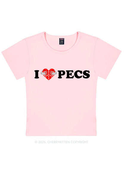I Love Pecs Y2K Baby Tee Cherrykitten