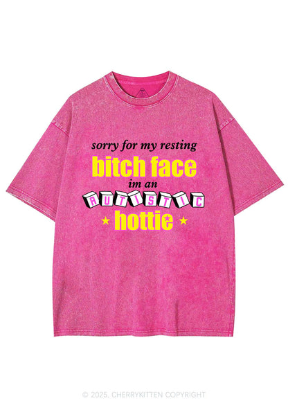 Autistic Hottie Y2K Shirts Washed Tee Cherrykitten