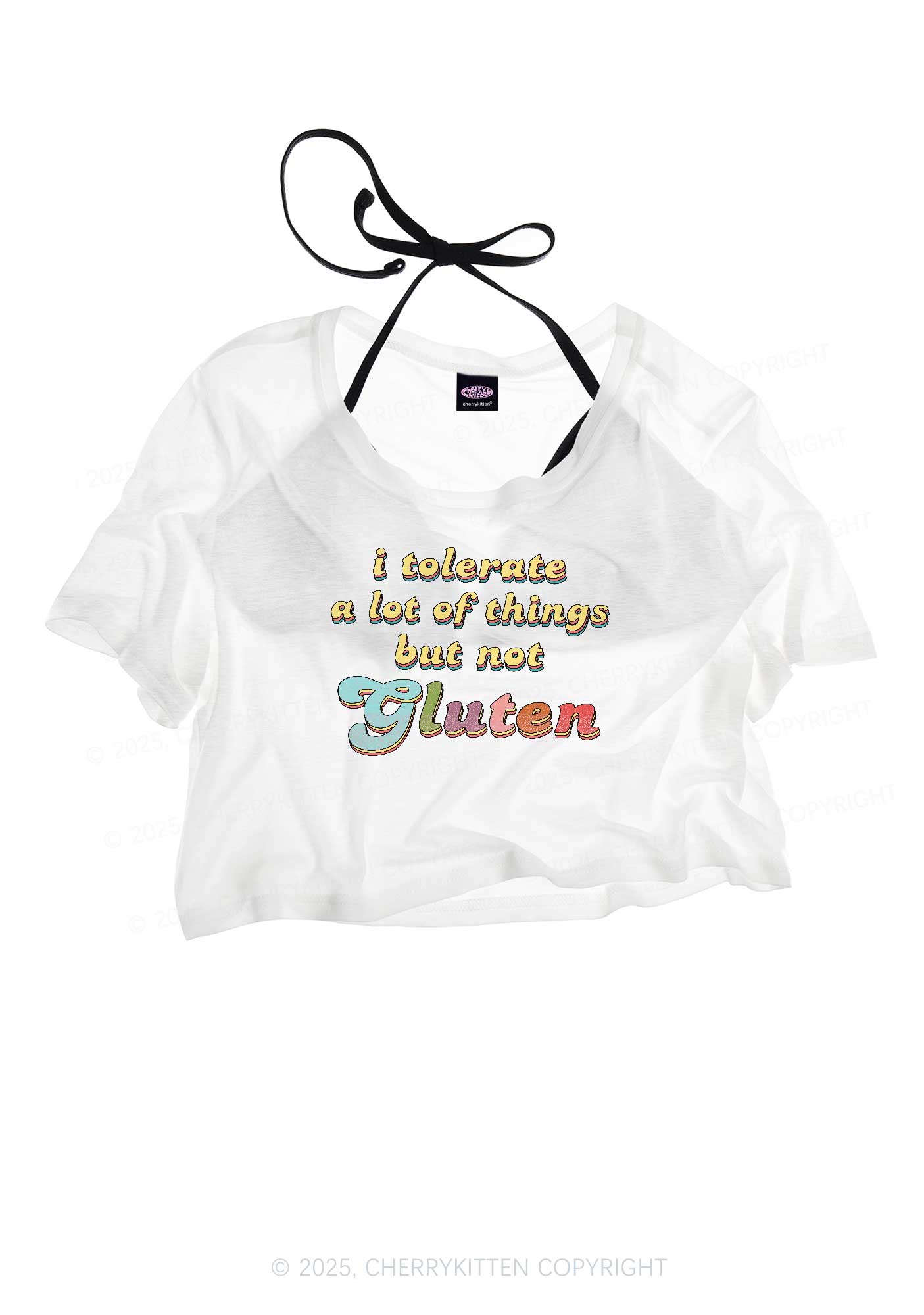 Tolerate Gluten Y2K Sheer Crop Tee Cherrykitten