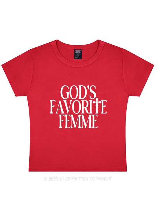 Gods Favorite Femme Pride Y2K Baby Tee Cherrykitten