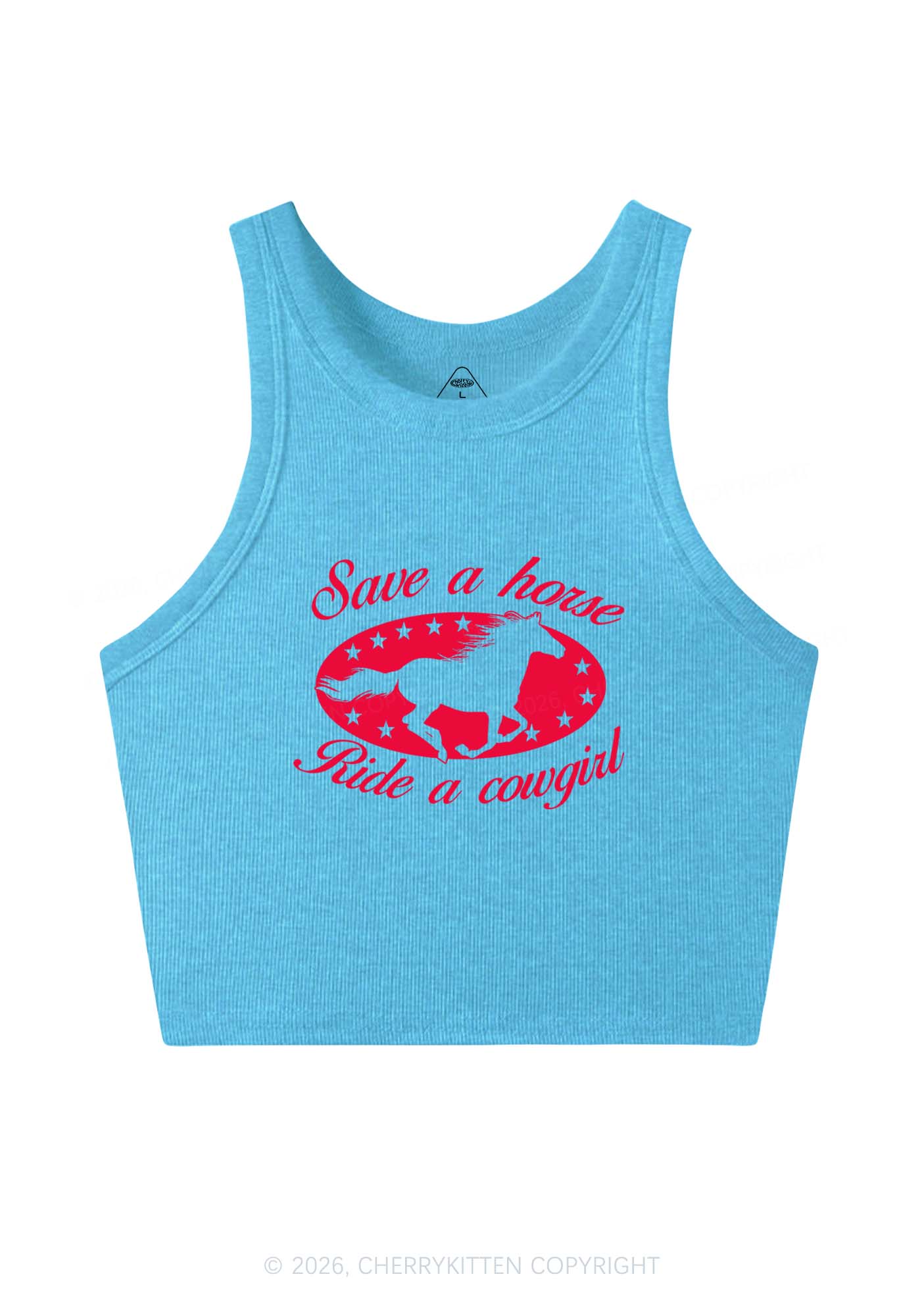 Star Horse Cowgirl Pride Y2K Crop Tank Top Cherrykitten