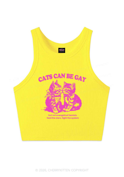 Cat Can Be Gay Pride Y2K Crop Tank Top Cherrykitten