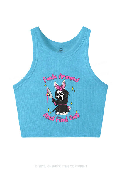 Halloween Fxxk Around Find Out Y2K Crop Tank Top Cherrykitten