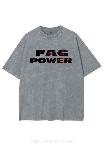 Fag Power Pride Y2K Shirts Washed Tee Cherrykitten