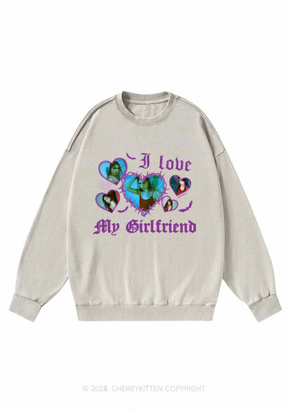 Custom Halloween Girlfriend Photos Y2K Washed Sweatshirts Cherrykitten