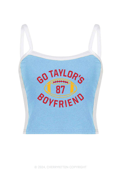 Go Boyfriend Y2K Super Bowl Color Block Crop Cami Top Cherrykitten