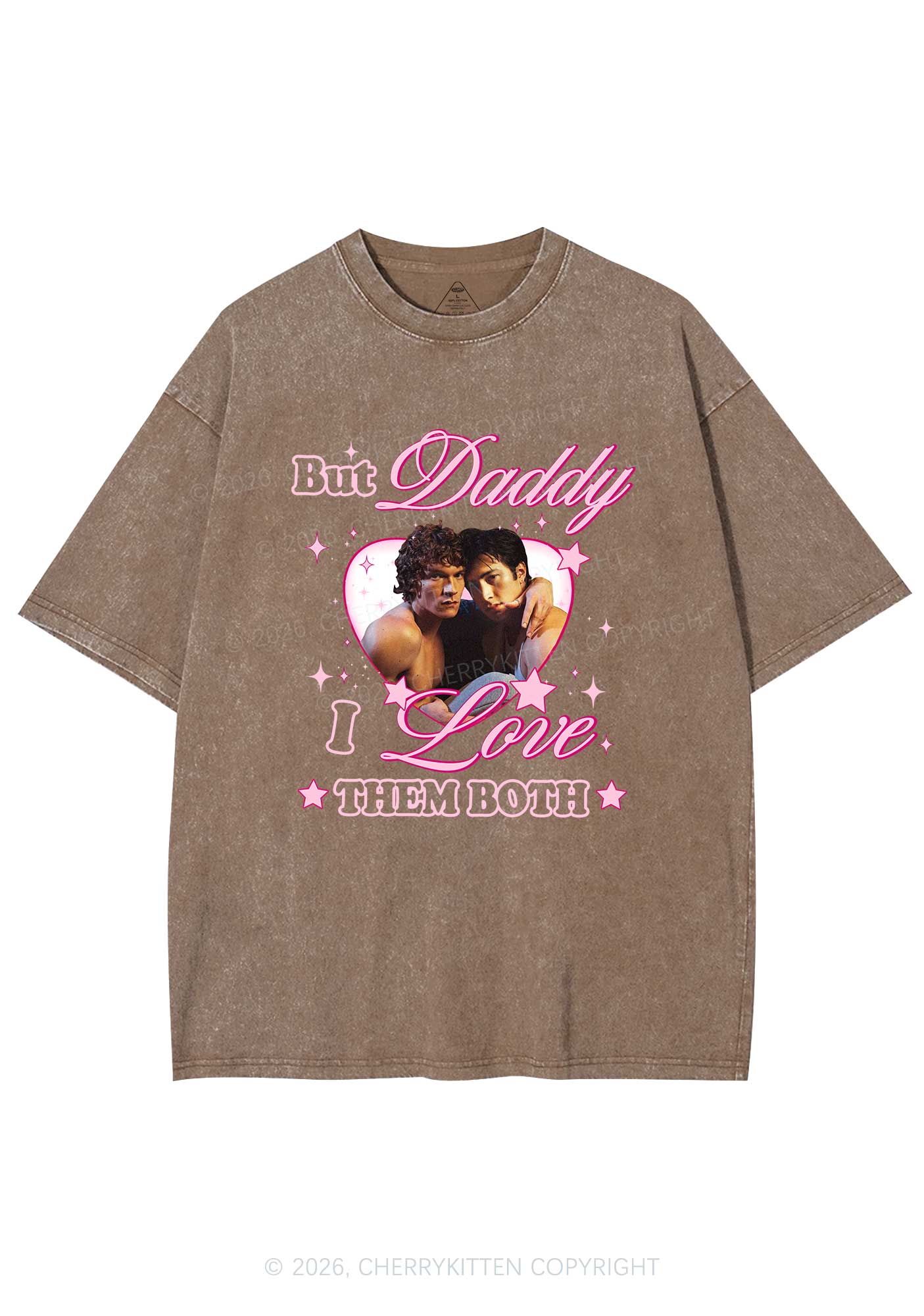 But Daddy I Love Them Both HR Y2K Shirts Washed Tee Cherrykitten