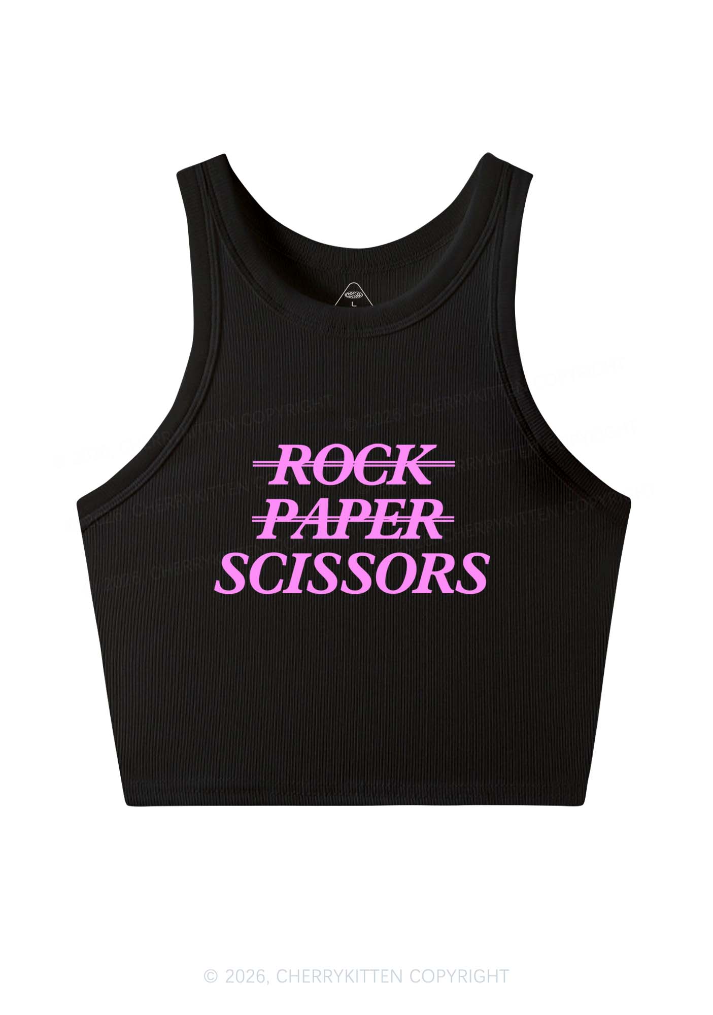 Rock Paper Scissors Pride Y2K Crop Tank Top Cherrykitten