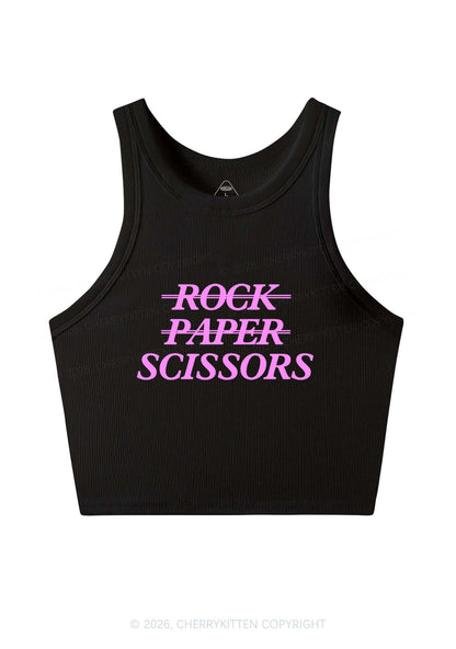 Rock Paper Scissors Pride Y2K Crop Tank Top Cherrykitten