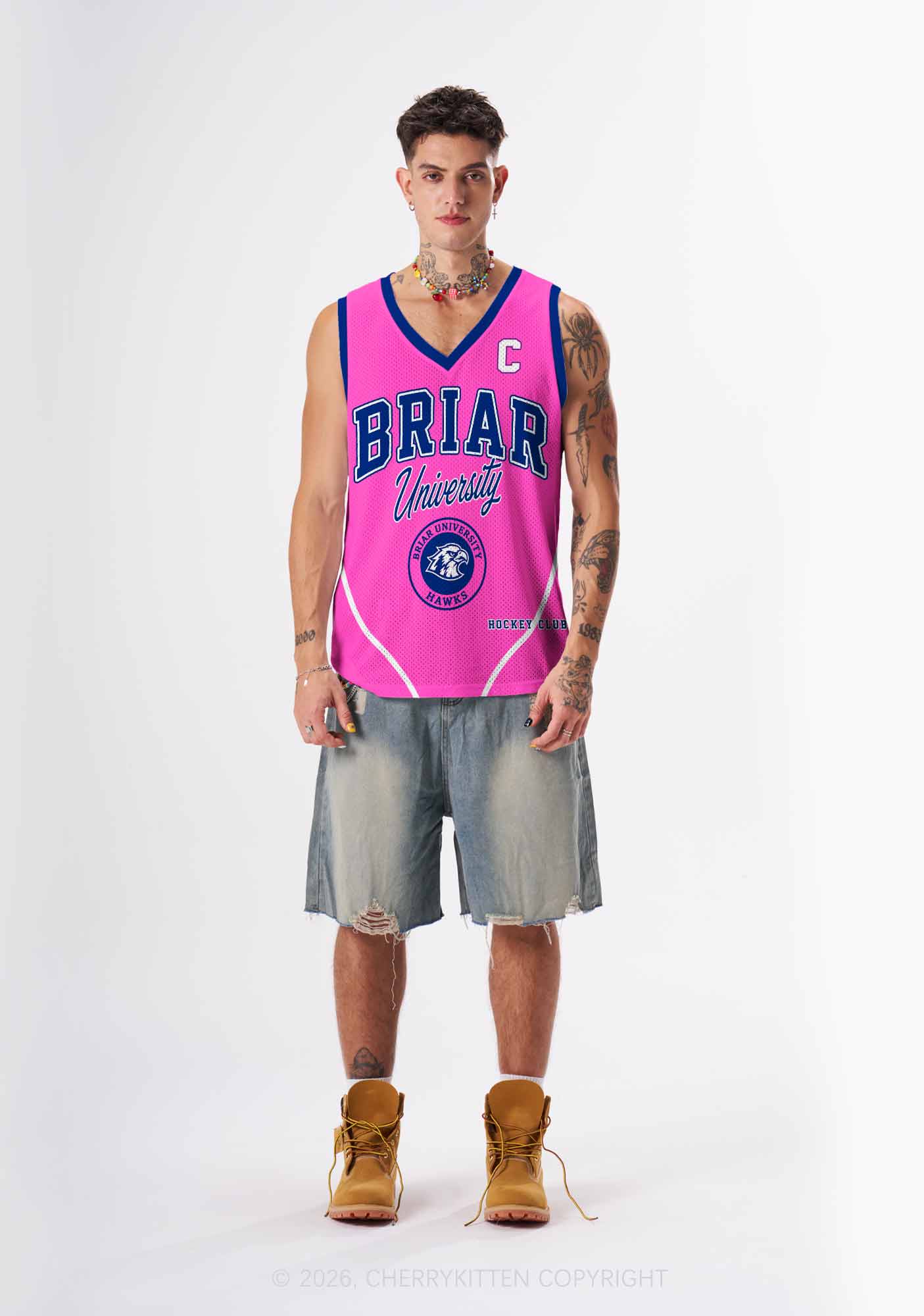 Pink Hockey Team GG Y2K Sport Jersey Tank Cherrykitten