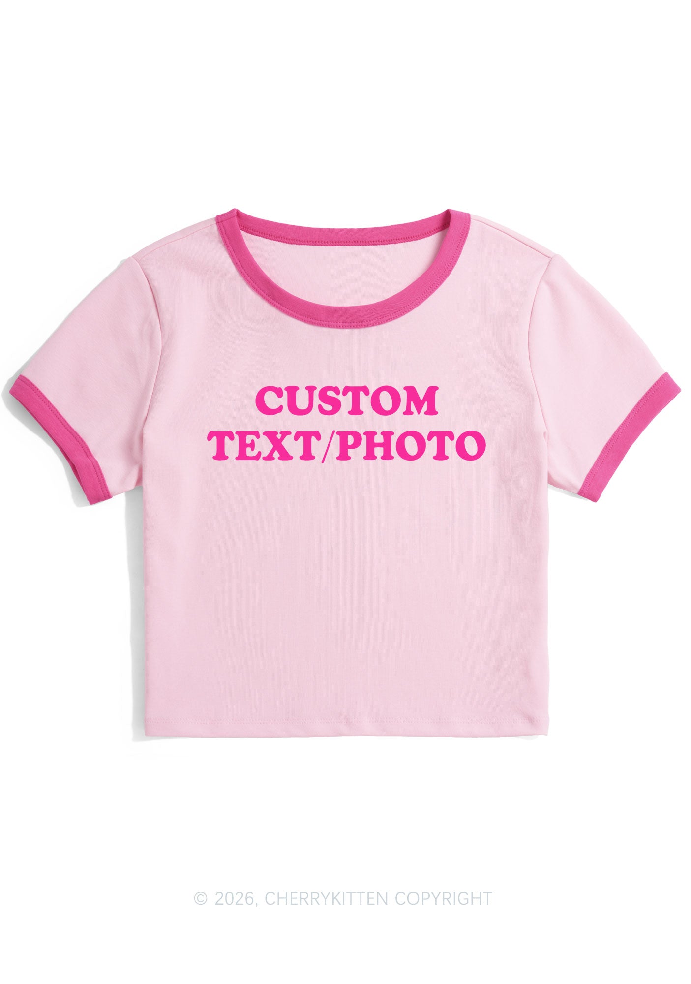 Custom Personalized Text Y2K Ringer Tee Cherrykitten