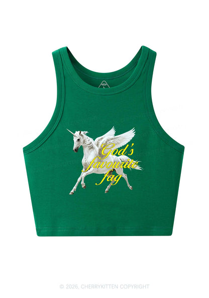 Gods Favourite Fag Pride Y2K Crop Tank Top Cherrykitten