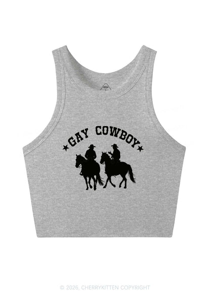 Gay Cowboy Pride Y2K Crop Tank Top Cherrykitten