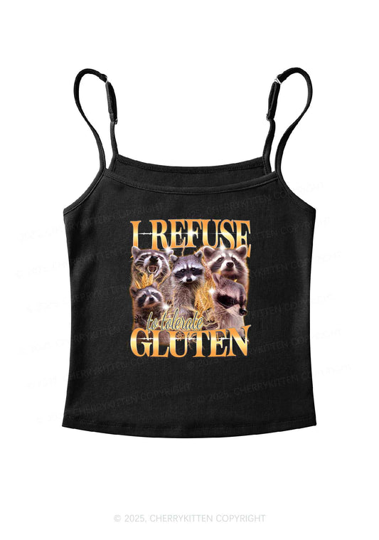 Raccoons Refuse Tolerate Gluten Y2K Spaghetti Strap Cami Cherrykitten