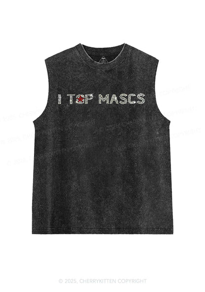 Rhinestone I Top Mascs Pride Y2K Washed Muscle Tank Cherrykitten
