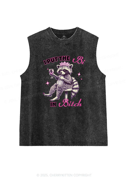 Bi Bxxch Raccoon Pride Y2K Washed Muscle Tank Cherrykitten