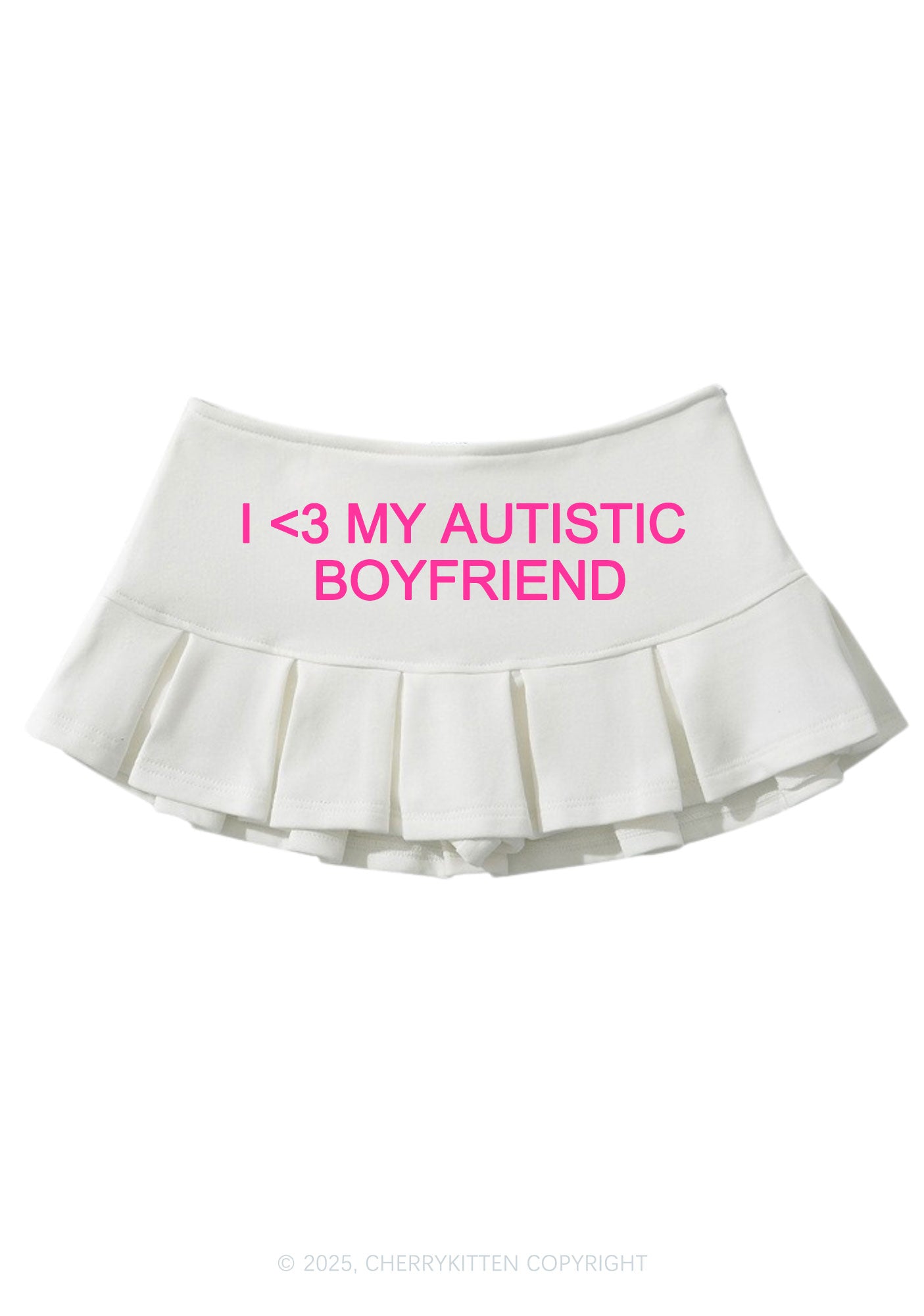 I Love My Autistic BF Valentine's Day Y2K Mini Pleated Skirts Cherrykitten