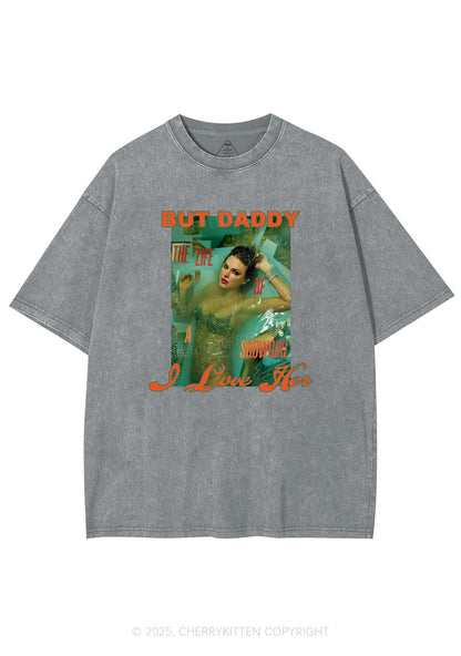 But Daddy Love TS Y2K Shirts Washed Tee Cherrykitten