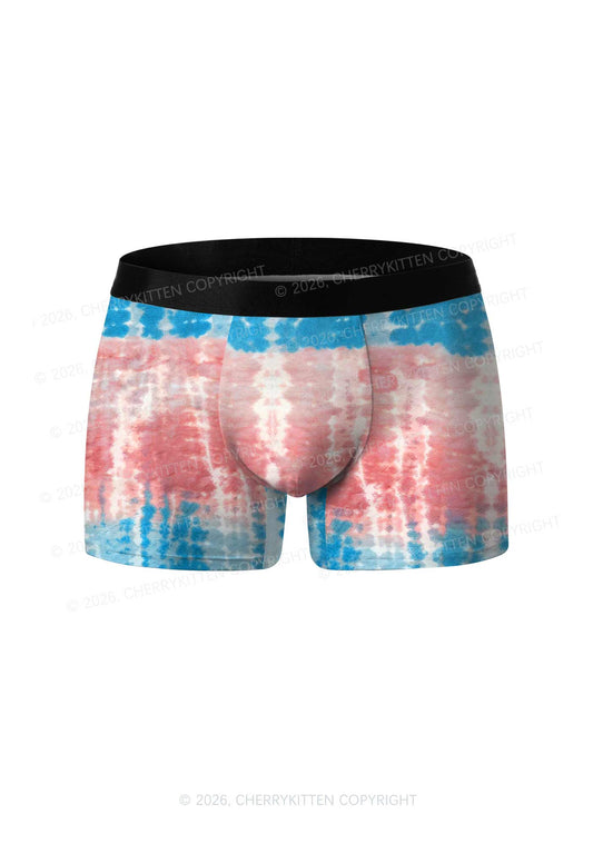 Tie Dye Trans Pride Y2K Print Men Boxer Briefs Cherrykitten