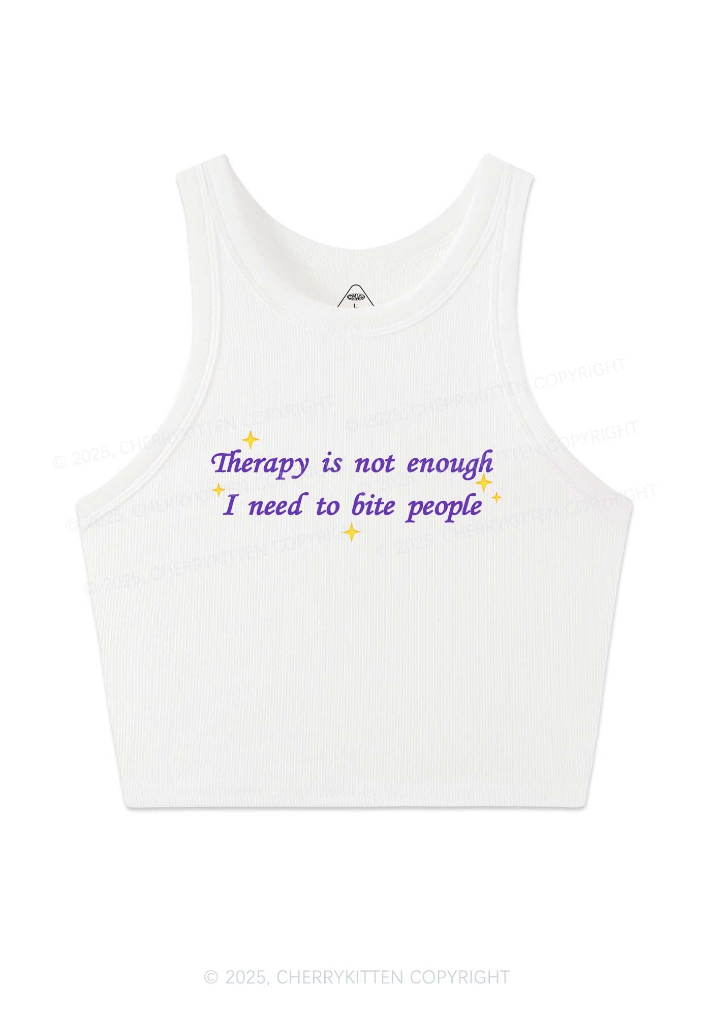 Therapy Not Enough Y2K Crop Tank Top Cherrykitten