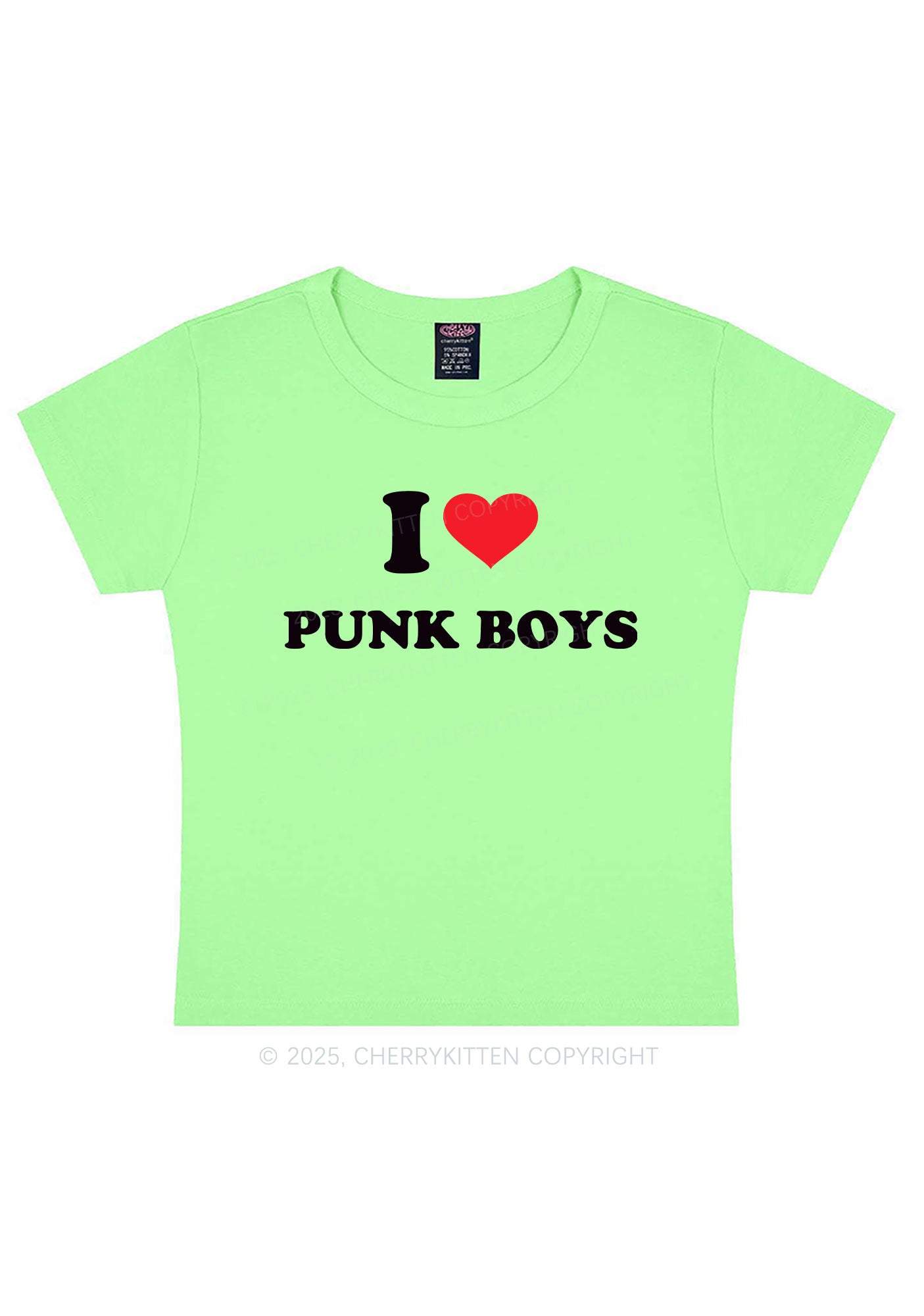 I Love Punk Boys Y2K Baby Tee Cherrykitten