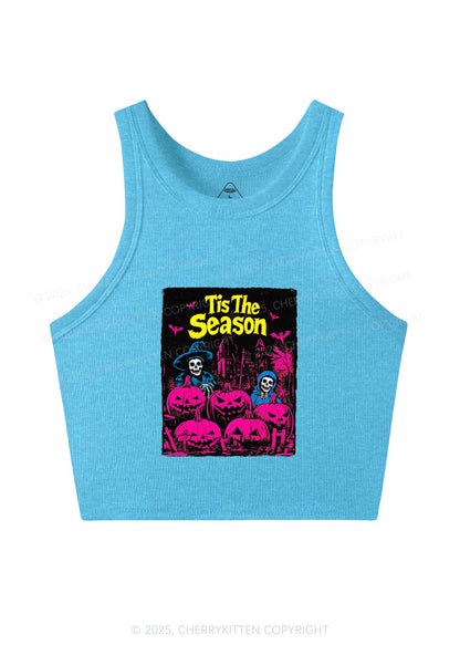 Halloween Tis The Season Skull Y2K Crop Tank Top Cherrykitten