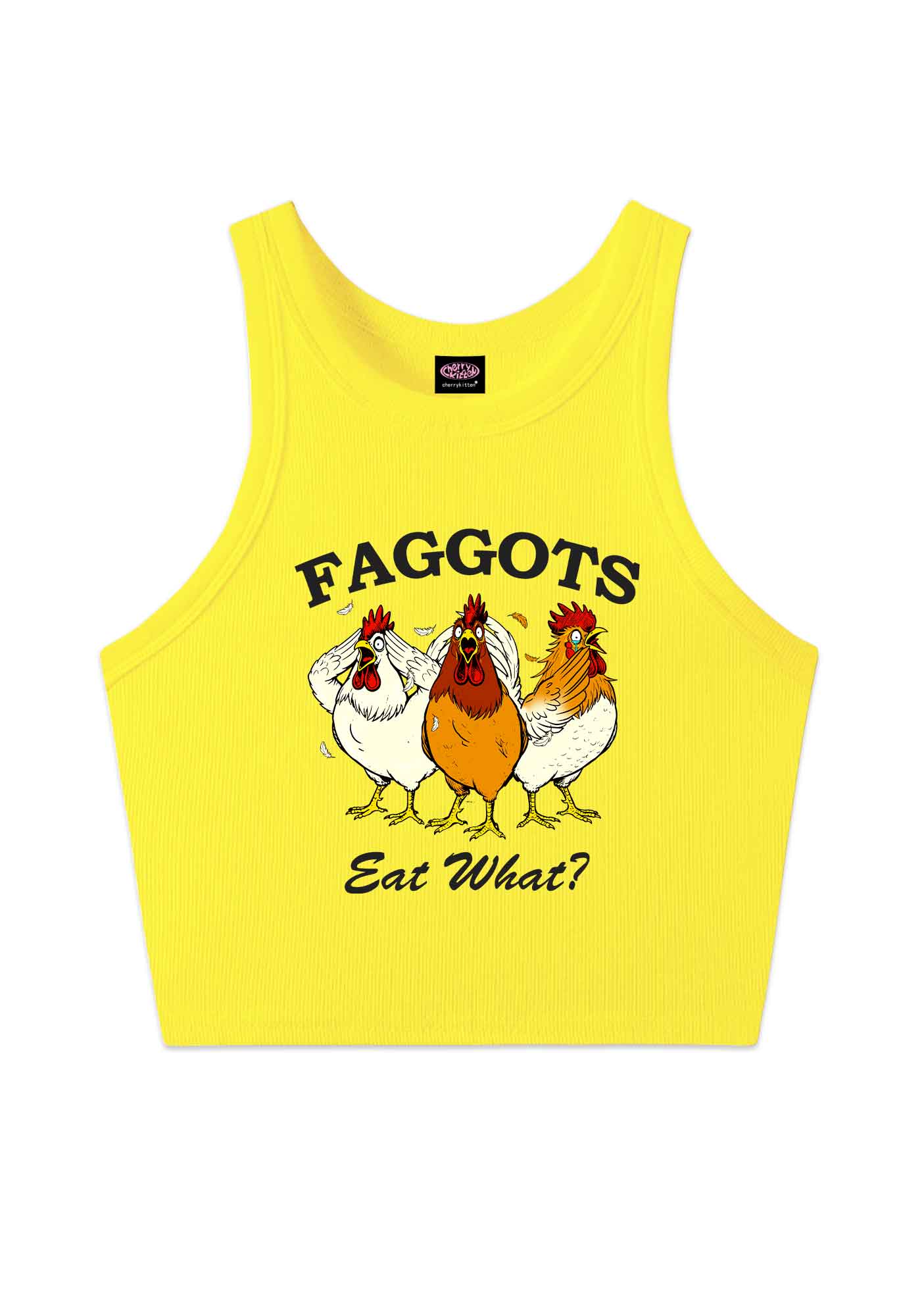 Faggots Eat What Pride Y2K Crop Tank Top Cherrykitten