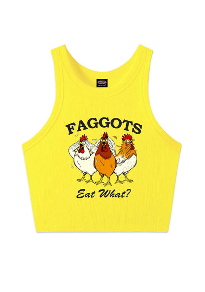 Faggots Eat What Pride Y2K Crop Tank Top Cherrykitten