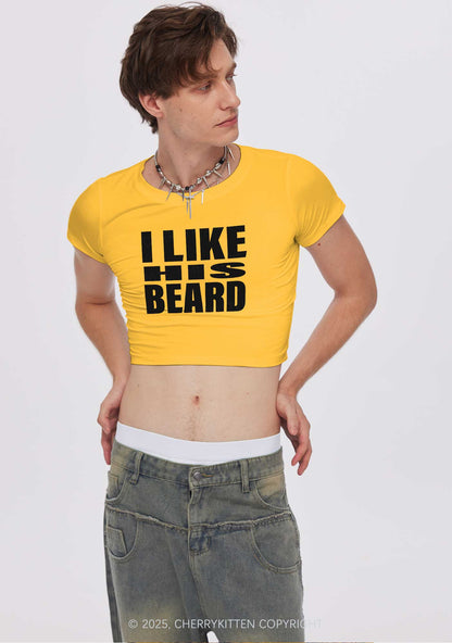 I Like His Beard Y2K Valentine's Day Baby Tee Cherrykitten