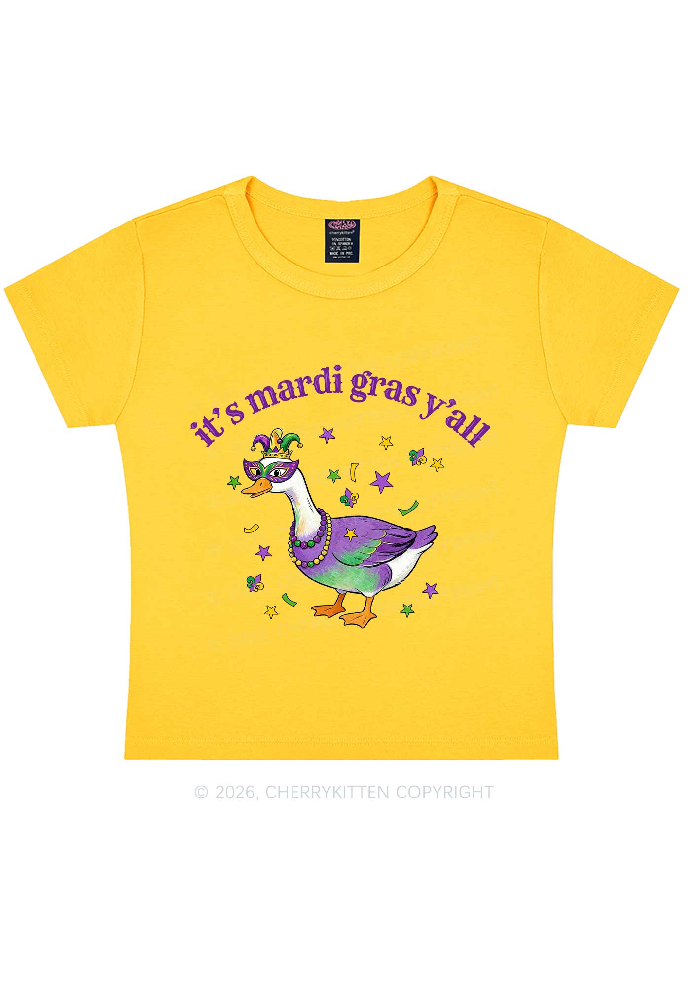 Its Mardi Gras Yall Y2K Baby Tee Cherrykitten