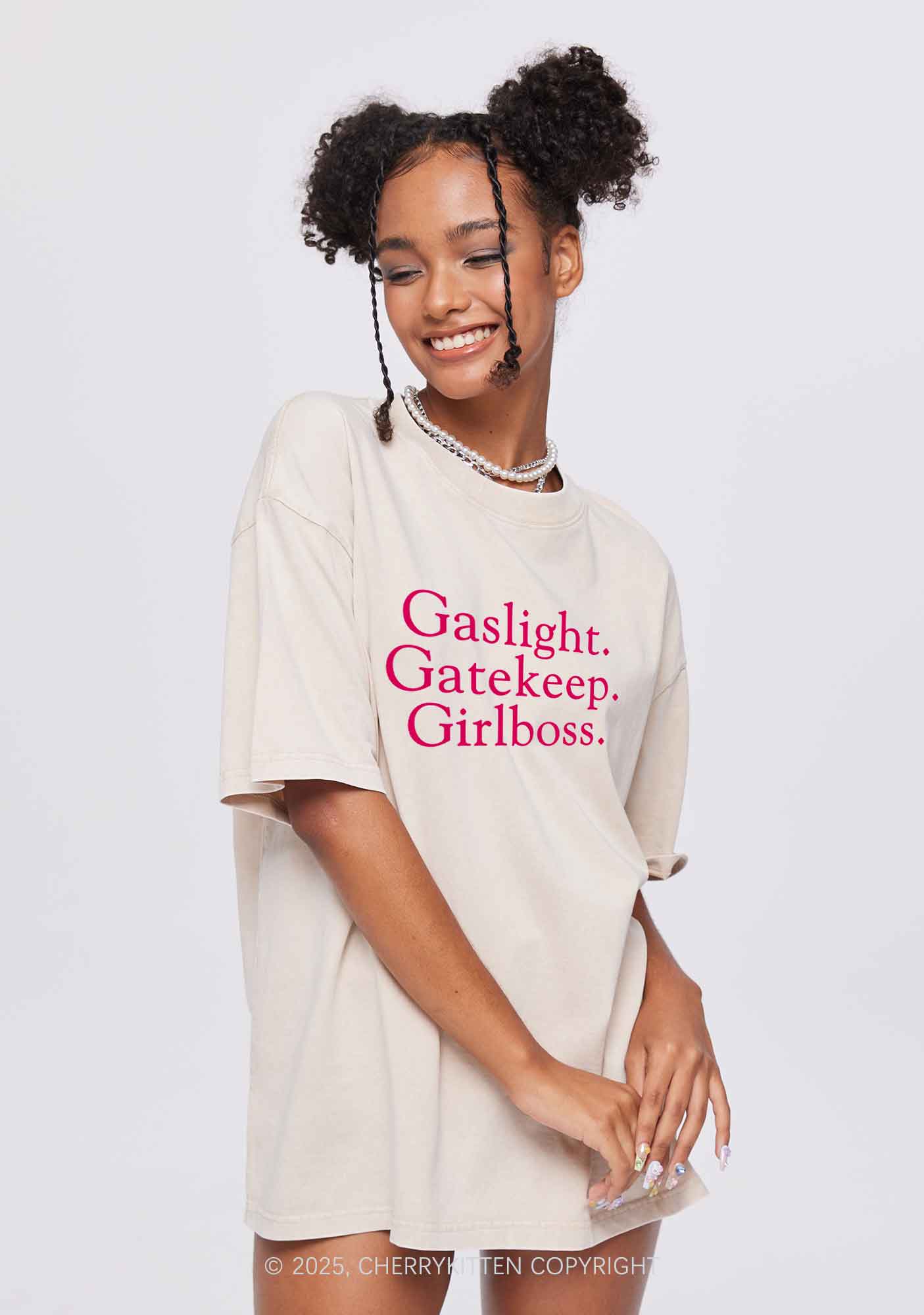 Girlboss Malewife Valentine's Day Y2K Valentine's Day Washed Tee Cherrykitten