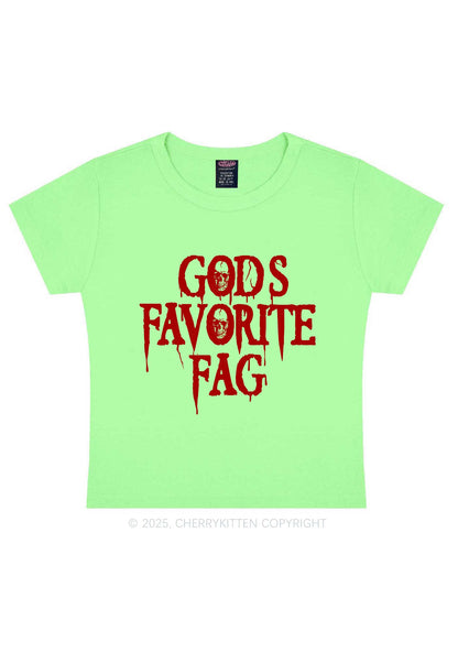 Halloween Gods Favorite Fag Pride Y2K Baby Tee Cherrykitten