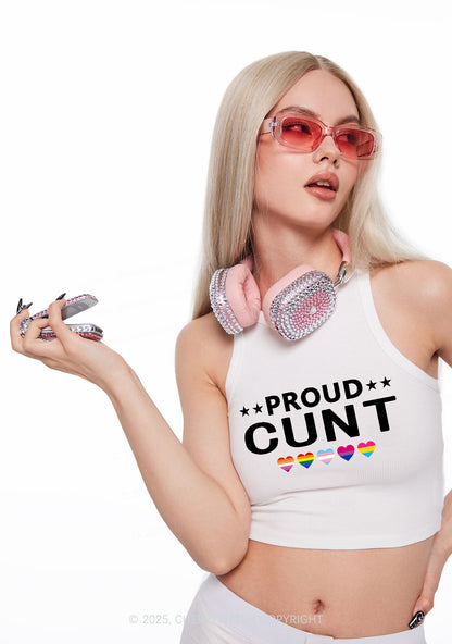 Proud Cxxt Pride Y2K Crop Tank Top Cherrykitten