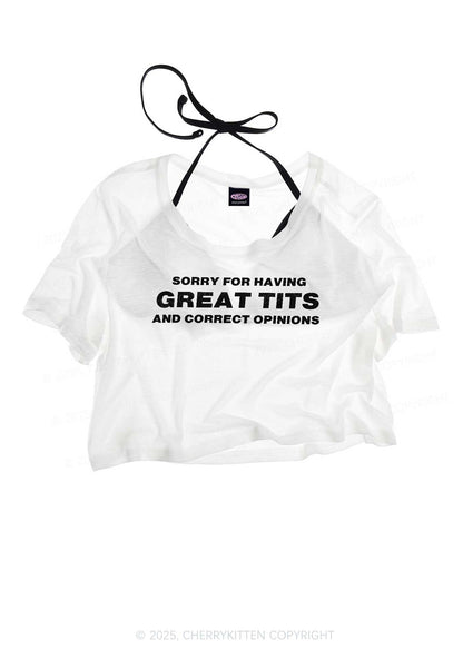 Sorry For Having Correct Opinions Y2K Sheer Crop Tee Cherrykitten