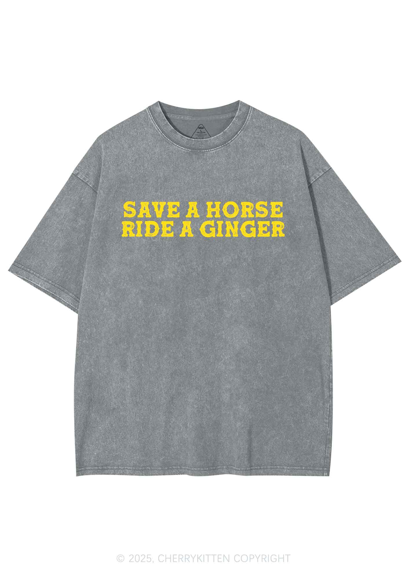 Ride A Ginger Y2K Shirts Washed Tee Cherrykitten