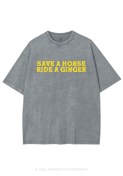 Ride A Ginger Y2K Shirts Washed Tee Cherrykitten