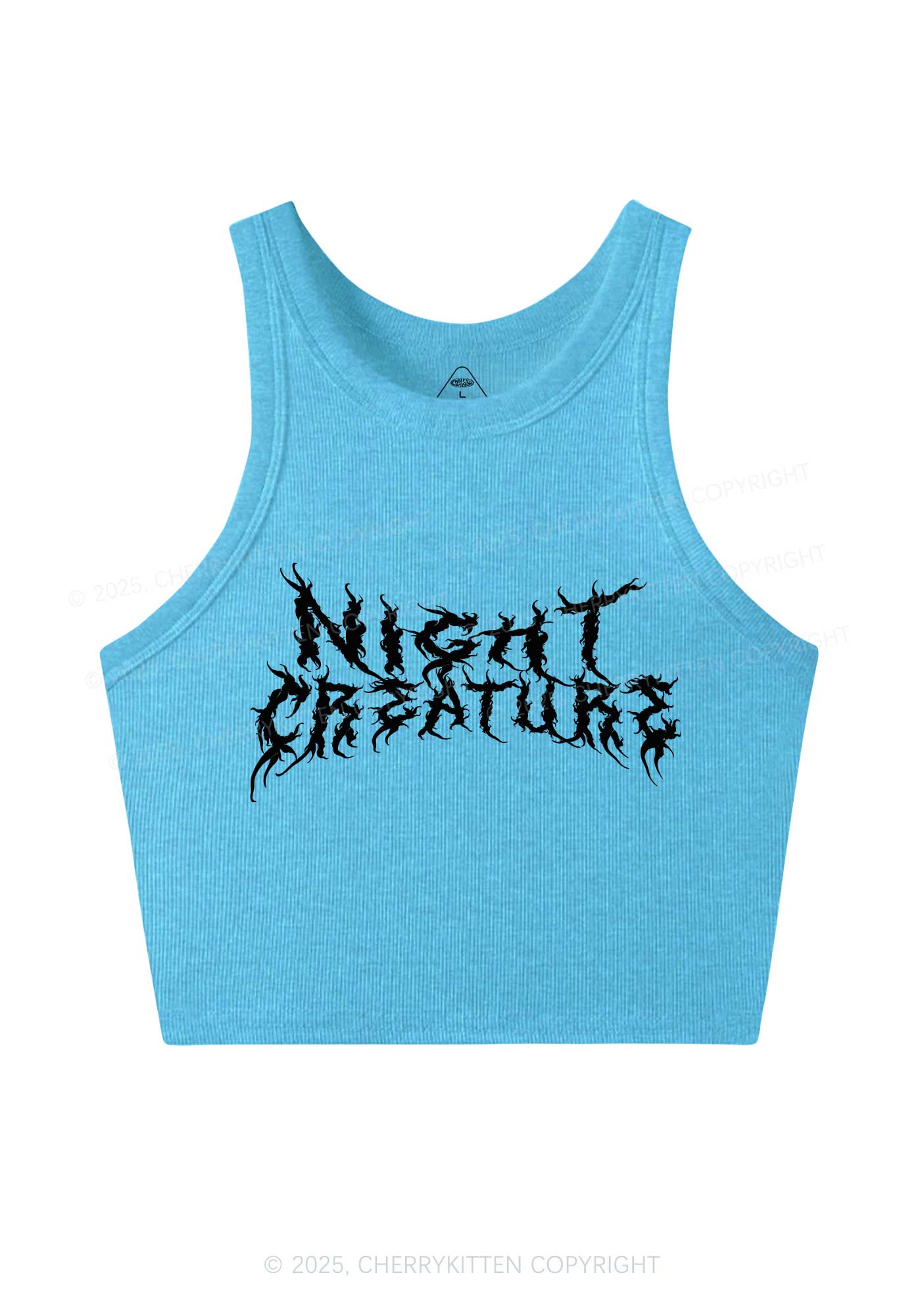 Night Creature Y2K Crop Tank Top Cherrykitten