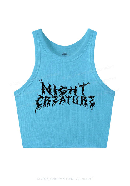 Night Creature Y2K Crop Tank Top Cherrykitten