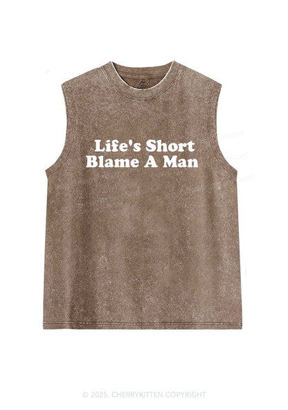 Blame A Man Y2K Washed Muscle Tank Cherrykitten