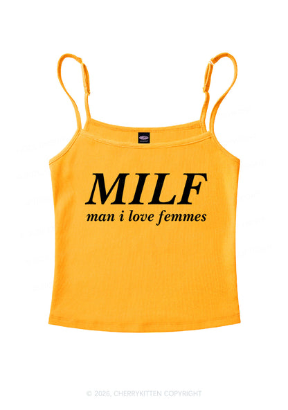 Man I Love Femme Pride Y2K Spaghetti Strap Cami Cherrykitten