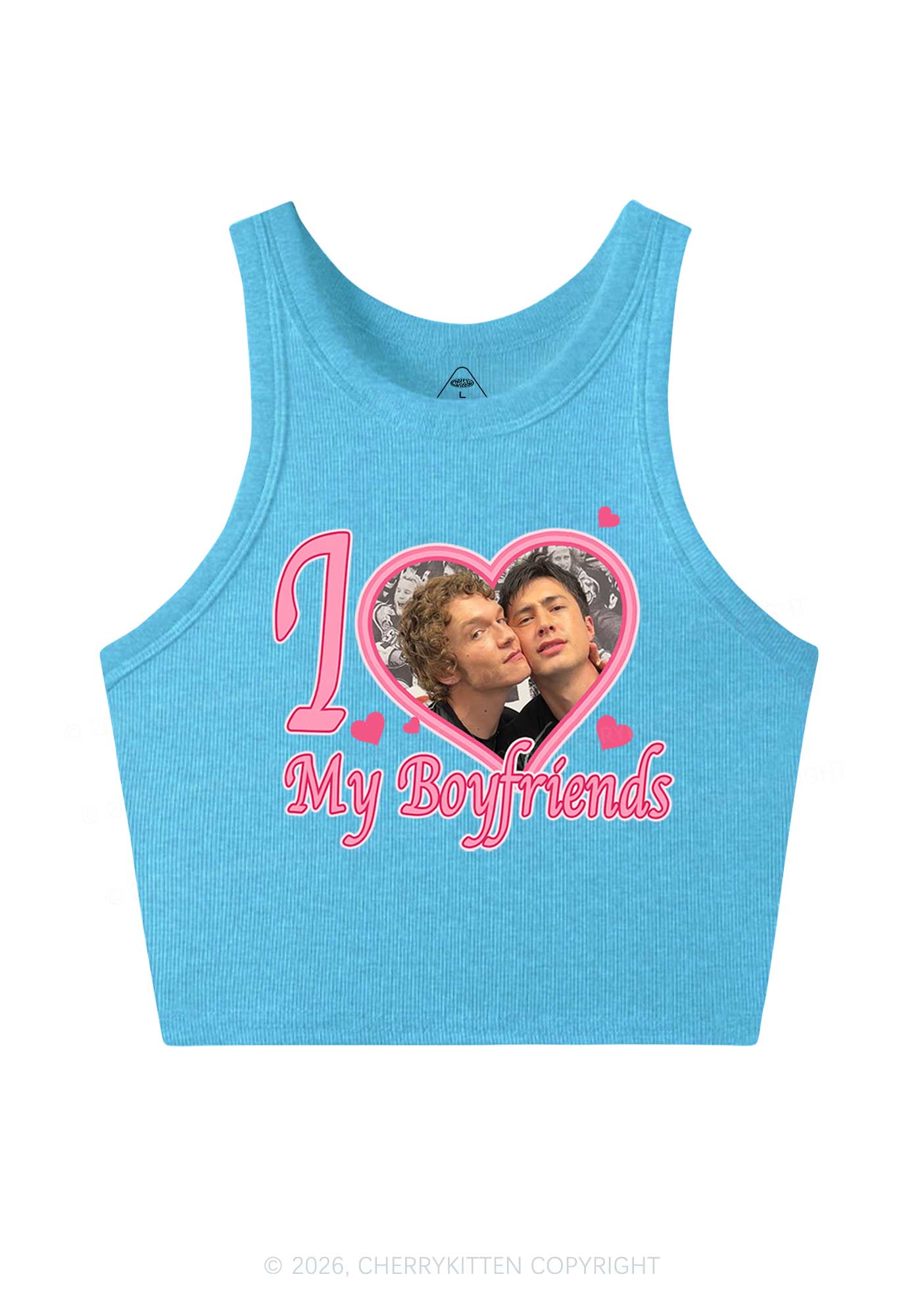 I Love My Boyfriends HR Y2K Crop Tank Top Cherrykitten