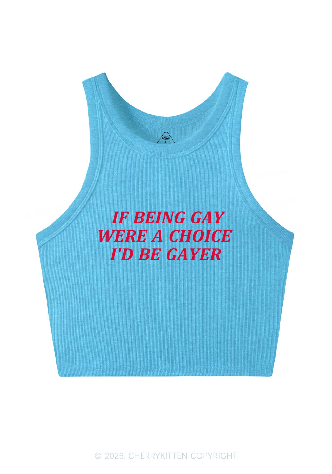 Being Gay Were A Choice Pride Y2K Crop Tank Top Cherrykitten