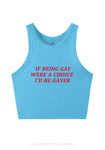 Being Gay Were A Choice Pride Y2K Crop Tank Top Cherrykitten