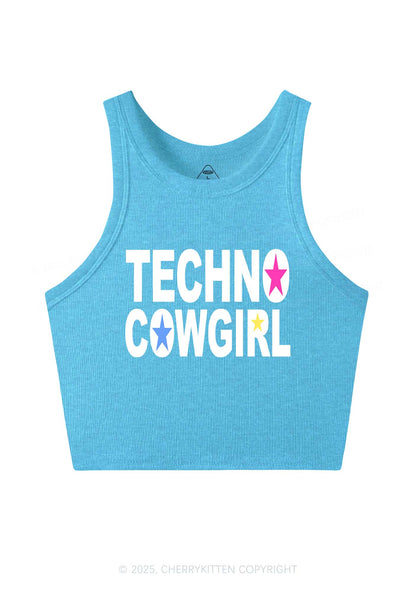 Techno Cowgirl Y2K Crop Tank Top Cherrykitten