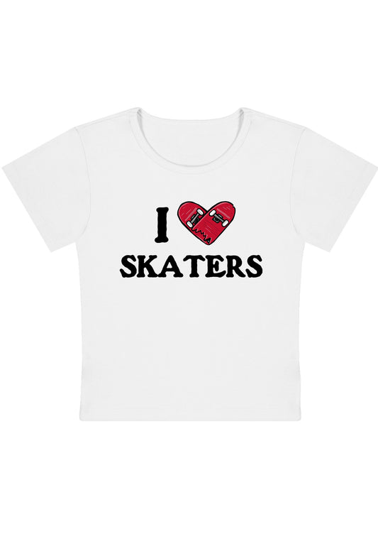 I Love Skaters Y2K Baby Tee