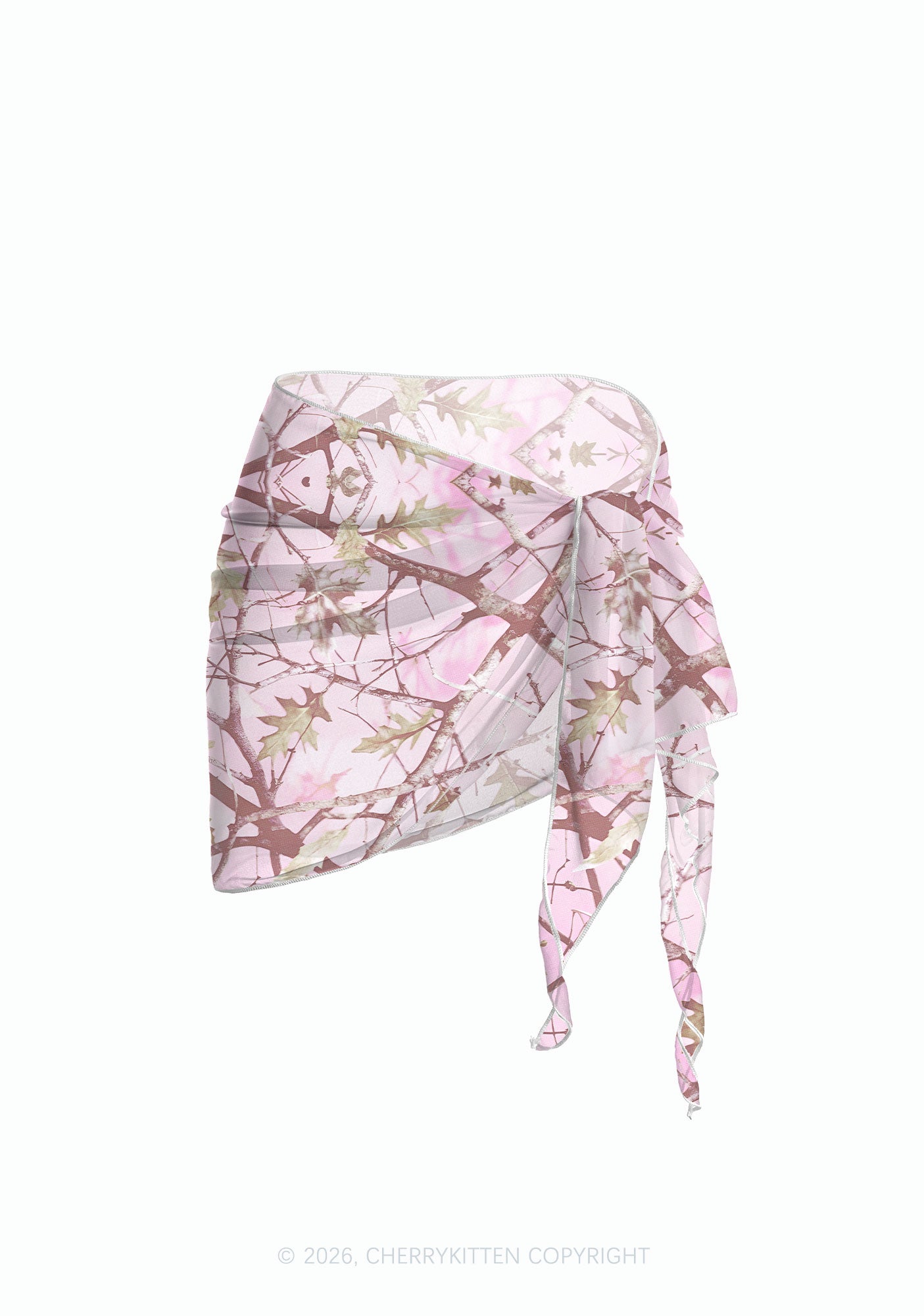 Pink Branch Camo Y2K Print Bikini Set Cherrykitten
