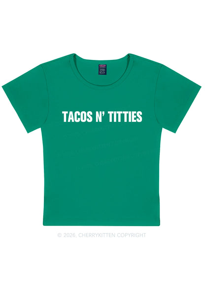 Tacos And Txtties Y2K Baby Tee Cherrykitten